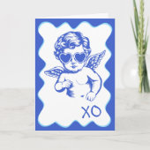 Hand Drawn Funny Romantic Cupid XO Valentines Day Feestdagen Kaart (Voorkant)