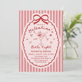 Hand Drawn Galentines Girls Night Party Invitation Kaart (Staand voorkant)