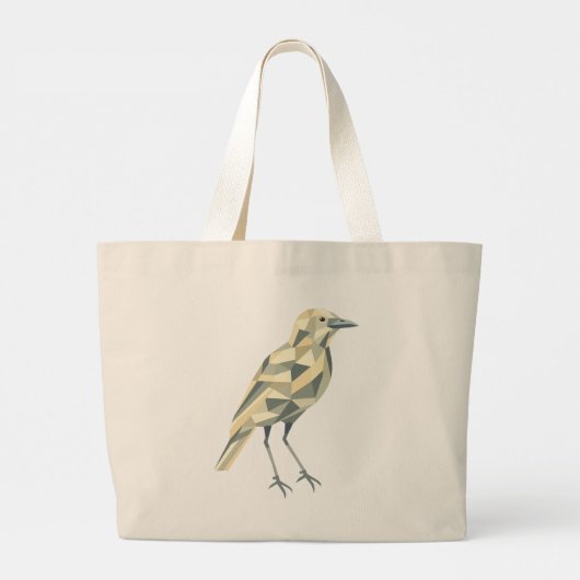 Hand-Drawn Geometric Bird Tote Grote Tote Bag (Achterkant)