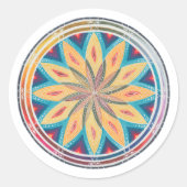 Hand-Drawn Geometric Mandala Ronde Sticker (Voorkant)