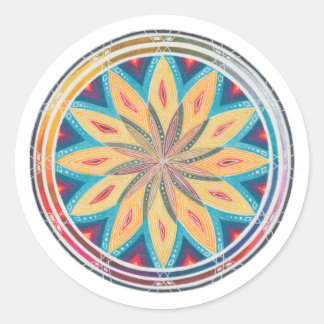 Hand-Drawn Geometric Mandala Ronde Sticker