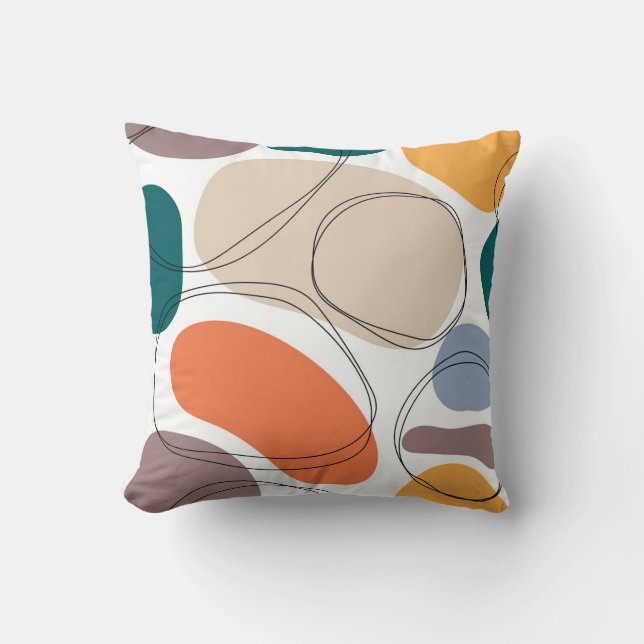 Hand drawn geometric seamless modern abstract mult kussen (Voorkant)
