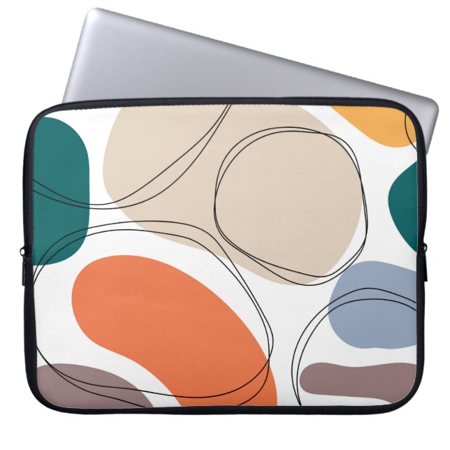 Hand drawn geometric seamless modern abstract mult laptop sleeve (Voorkant)