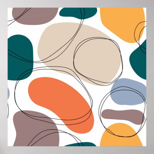 Hand drawn geometric seamless modern abstract mult poster (Voorkant)