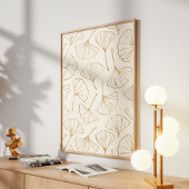 Hand Drawn Ginkgo Japanese Boho Japandi Botanical Poster