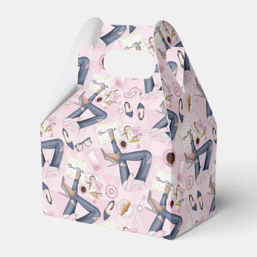 Hand Drawn Girl Boss Bedankdoosjes (Voorkant Zijde)