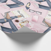 Hand Drawn Girl Boss Cadeaupapier (Hoek)