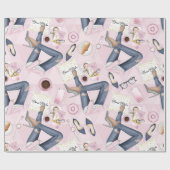 Hand Drawn Girl Boss Cadeaupapier (Vlak)