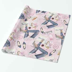 Hand Drawn Girl Boss Cadeaupapier