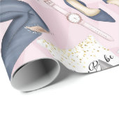 Hand Drawn Girl Boss Cadeaupapier (Rol Hoek)