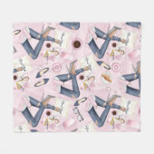 Hand Drawn Girl Boss Fleece Deken (Voorkant (Horizontaal))