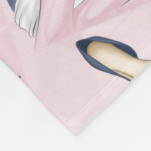 Hand Drawn Girl Boss Fleece Deken (Hoek)