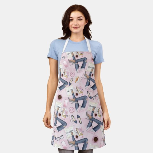 Hand Drawn Girl Boss Schort (Gedragen)