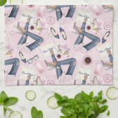 Hand Drawn Girl Boss Theedoek (Gevouwen)