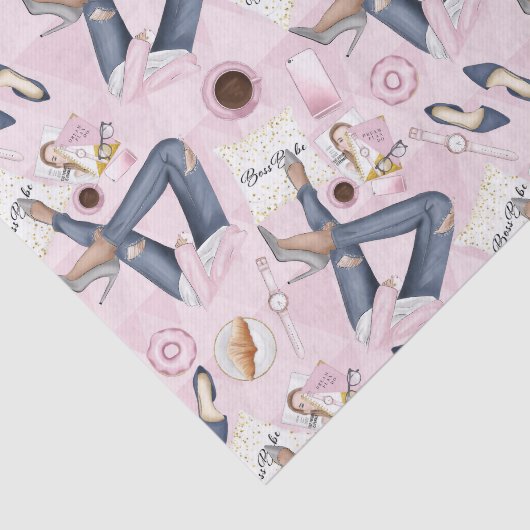 Hand Drawn Girl Boss Tissuepapier (Detail)