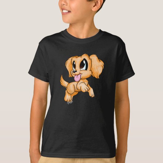 Hand Drawn Golden Retriever T-shirt Football Kind (Voorkant)
