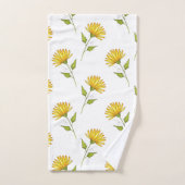 Hand Drawn Golden Yellow Daisy Pattern Bad Handdoek (Handdoek)