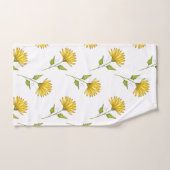 Hand Drawn Golden Yellow Daisy Pattern Bad Handdoek (Handdoek)