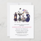 Hand Drawn Graduate Books Graduate Celebration Kaart (Achterkant)