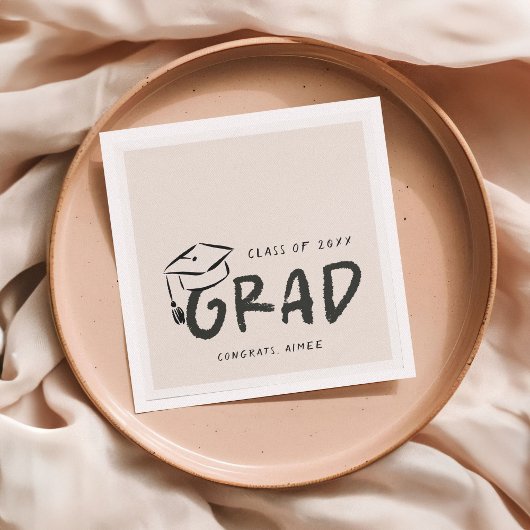 Hand-Drawn Graduation Cap Doodle Handwritten  Servet