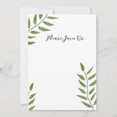 Hand-drawn green artistic leaf branch kaart (Voorkant)