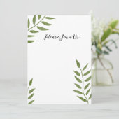 Hand-drawn green artistic leaf branch kaart (Staand voorkant)