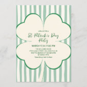 Hand Drawn Green Clover & Stripes St Patrick's Day Kaart (Voorkant)
