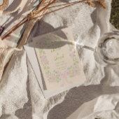 Hand Drawn Green Pink Bow Floral Photo Wedding Save The Date