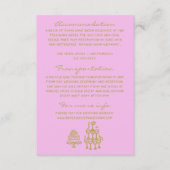 Hand Drawn Green Pink Romantic Wedding Details Informatiekaartje (Voorkant)