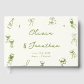 Hand Drawn Green Wedding Gastenboek (Voorkant)