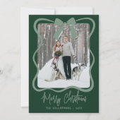 Hand Drawn Green Whimsical Merry Christmas Feestdagenkaart (Voorkant)