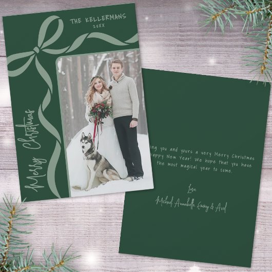 Hand Drawn Green Whimsical Merry Christmas Feestdagenkaart