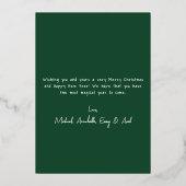 Hand Drawn Green Whimsical Merry Christmas Folie Feestdagenkaart (Achterkant)