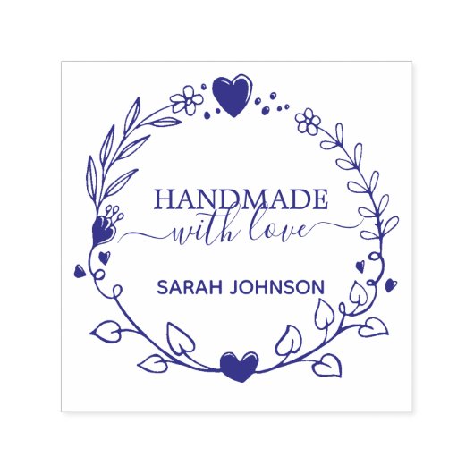 Hand Drawn Greenery Wreath Creëer Your Ewn Zelfinktende Stempel (Design)