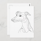 Hand Drawn Greyhound Line Art - Minimalist Design Briefkaart (Voorkant / Achterkant)