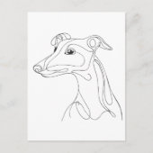 Hand Drawn Greyhound Line Art - Minimalist Design Briefkaart (Voorkant)