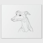 Hand Drawn Greyhound Line Art - Minimalist Design Cadeaupapier (Vlak)