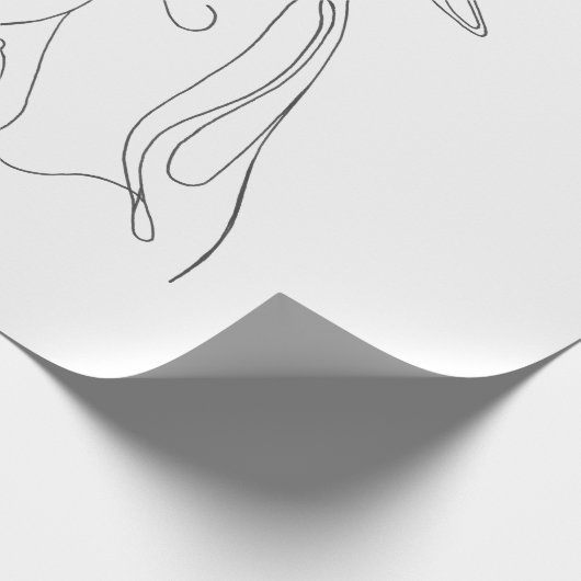 Hand Drawn Greyhound Line Art - Minimalist Design Cadeaupapier (Hoek)