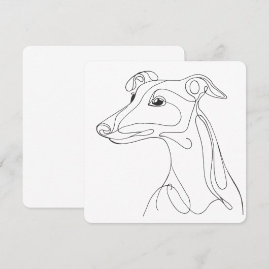 Hand Drawn Greyhound Line Art - Minimalist Design Kaart (Voorkant / Achterkant)