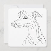 Hand Drawn Greyhound Line Art - Minimalist Design Kaart (Voorkant)