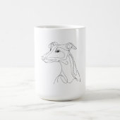 Hand Drawn Greyhound Line Art - Minimalist Design Koffiemok (Center)