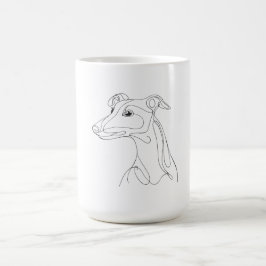 Hand Drawn Greyhound Line Art - Minimalist Design Koffiemok
