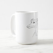 Hand Drawn Greyhound Line Art - Minimalist Design Koffiemok (Voorkant links)