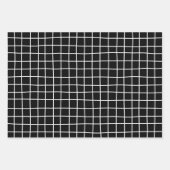 Hand Drawn Grid Pattern White Gray Black  Inpakpapier Vel (Voorkant 3)