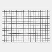 Hand Drawn Grid Pattern White Gray Black  Inpakpapier Vel (Voorkant)
