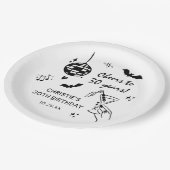 Hand Drawn Halloween Adult Birthday Party Papieren Bordje (Gekanteld)