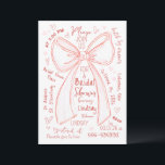 Hand Drawn Handwritten Whimsical Bridal Shower Kaart<br><div class="desc">For this year, invitation trends are all about personality. Hand-drawn illustrations, whimsical "scribble" styles, and playful, mismatched fonts (exactly like the ones on this card) are incredibly popular because they feel unique and custom. This design is tailor-made for a bride who loves embracing her feminine side and doesn't want her...</div>