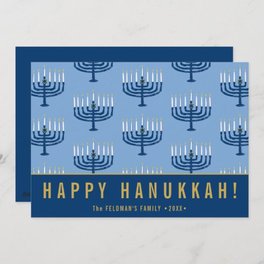 Hand Drawn Hanukkah Candles Happy Hanukkah  Feestdagenkaart (Voorkant / Achterkant)