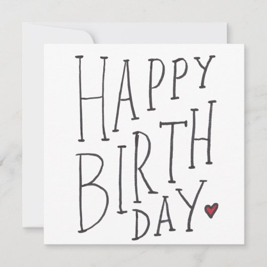 Hand Drawn Happy Birthday  Kaart (Voorkant)