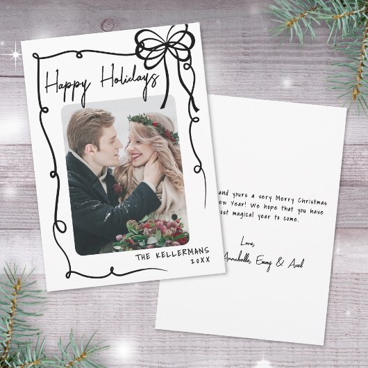 Hand Drawn Happy Feestdagenkaart